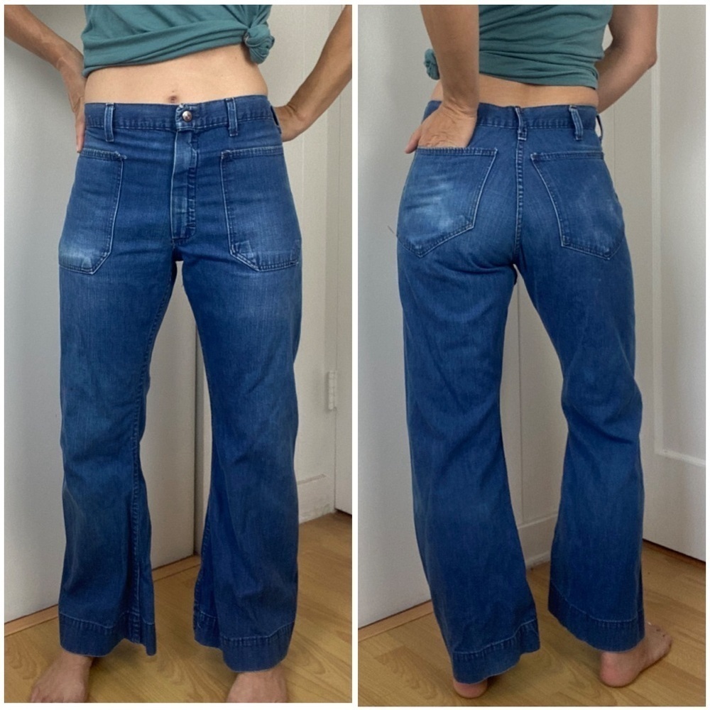 Vintage 70s Creighton US Navy Military Denim Jeans